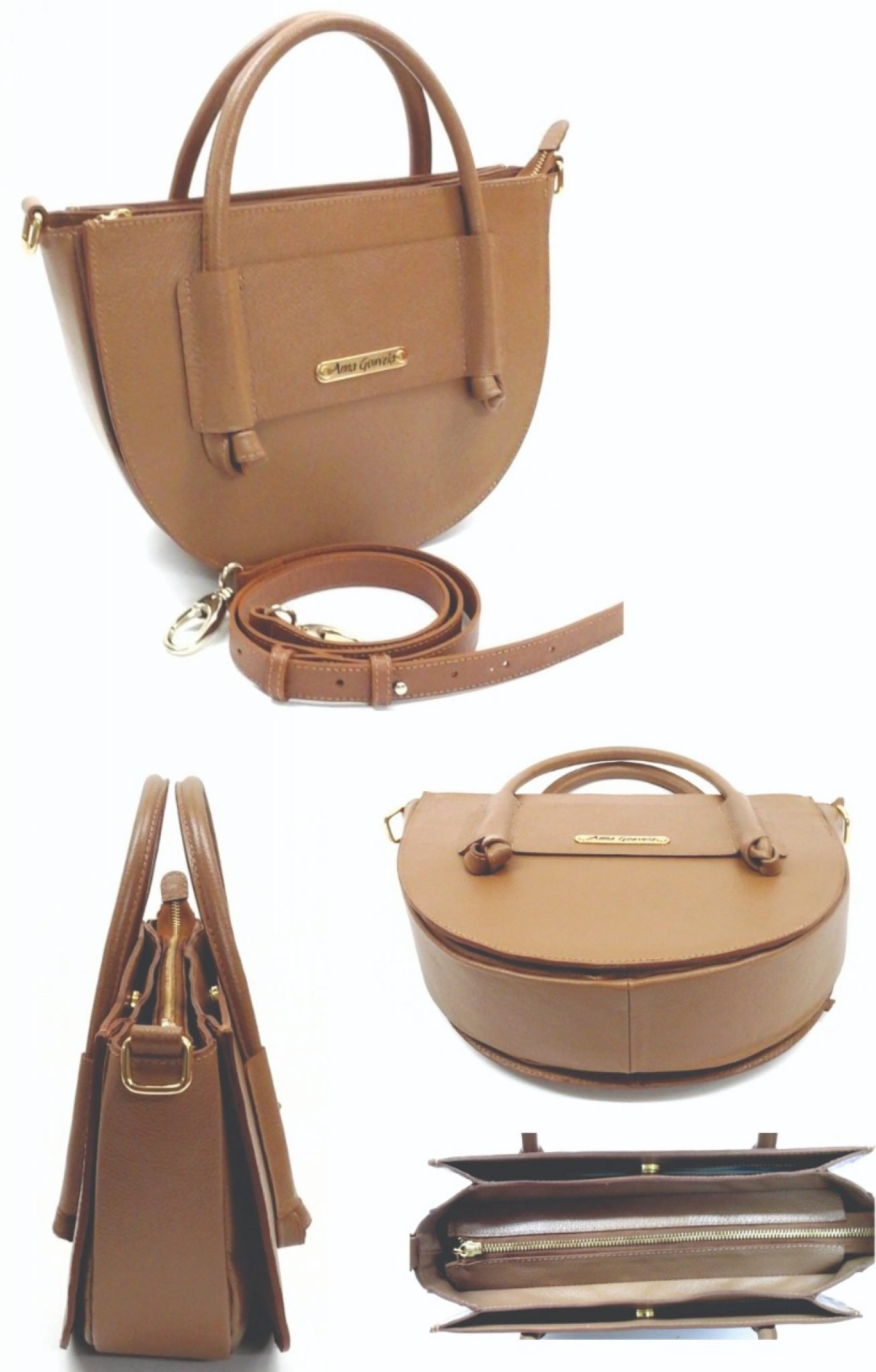 Beige Dome Shaped Satchel Bag - KollyKay™ Glamour Bags