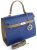 Blue Top Handle Leather Bag