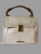 Croc-embossed Ivory Top handle Leather bag
